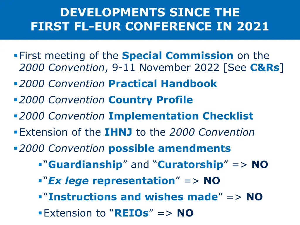 developments since the first fl eur conference