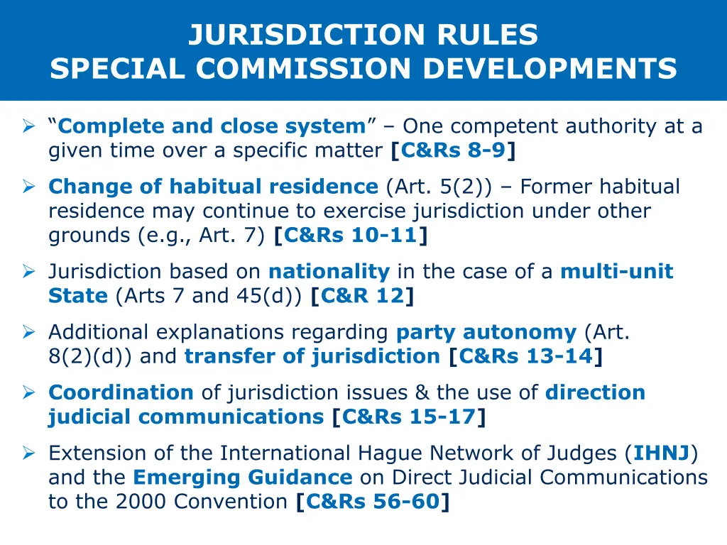 jurisdiction rules special commission developments