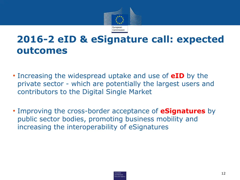 2016 2 eid esignature call expected outcomes