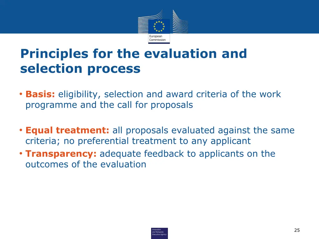 principles for the evaluation and selection