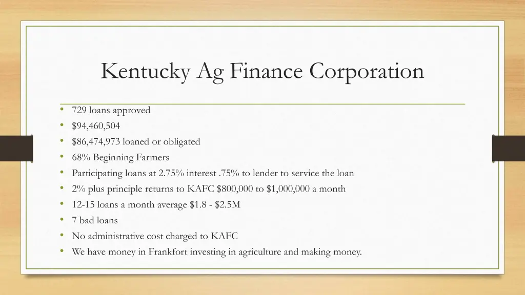kentucky ag finance corporation