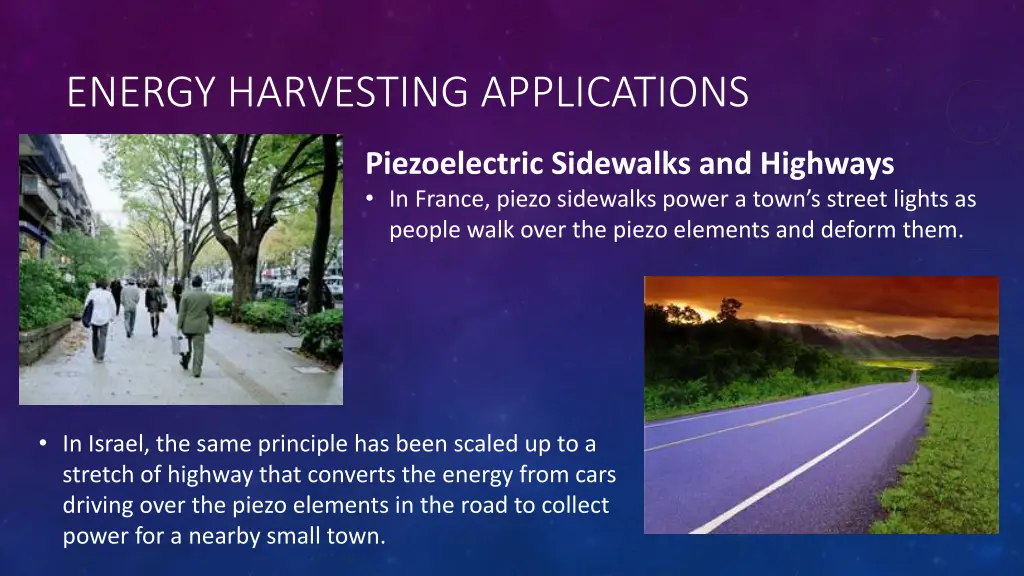 energy harvesting applications