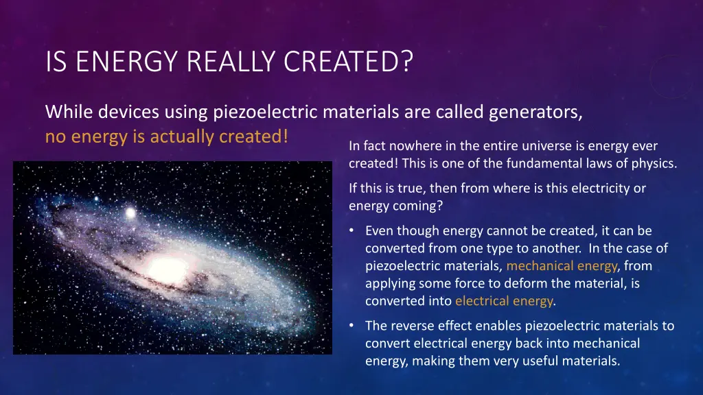 is energy really created