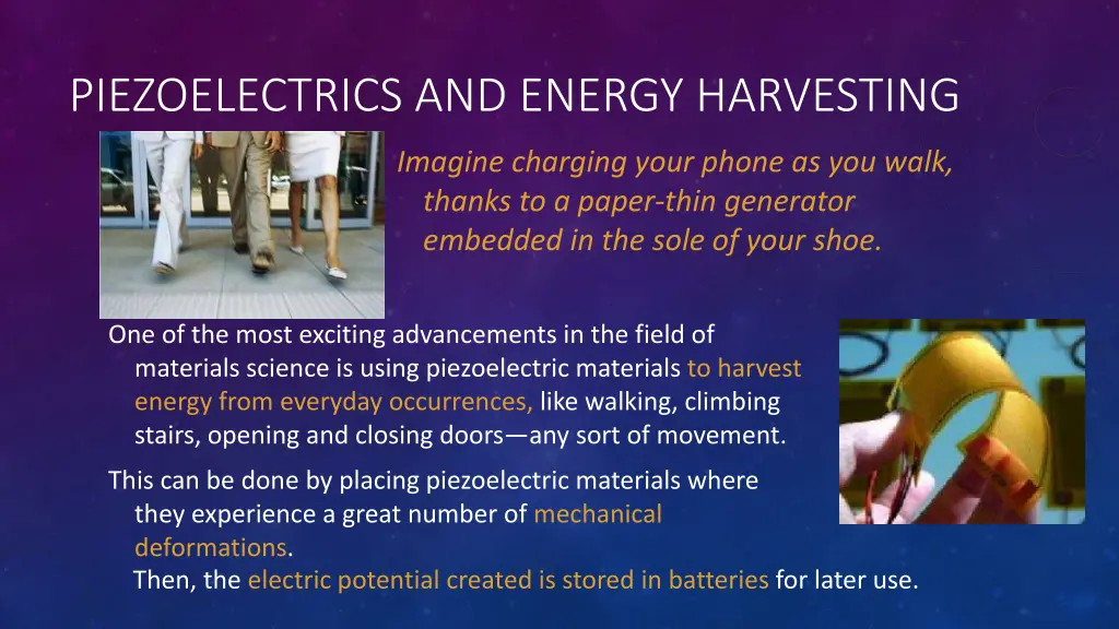 piezoelectrics and energy harvesting