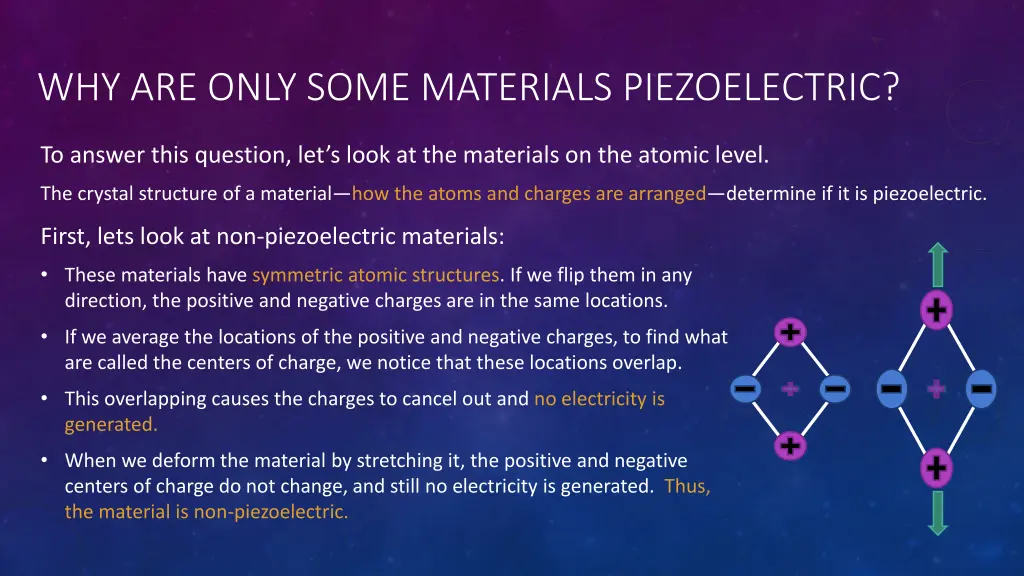 why are only some materials piezoelectric