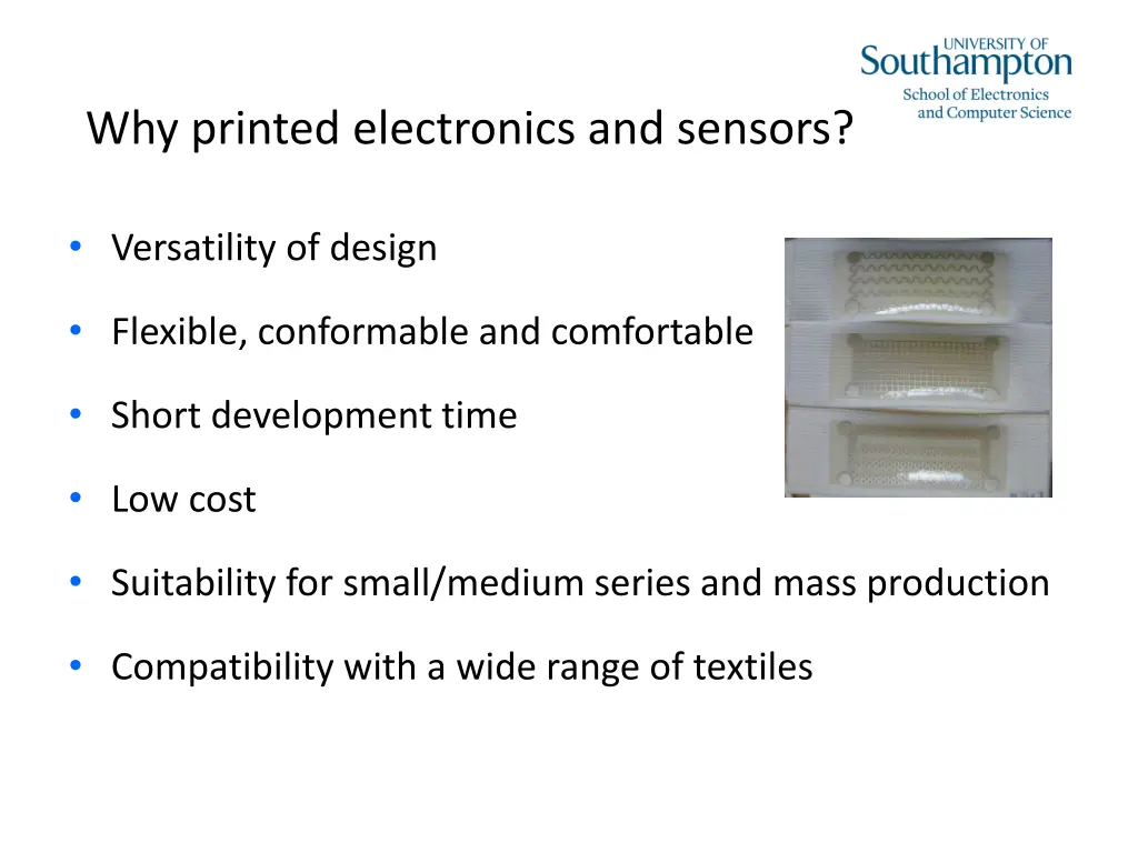 why printed electronics and sensors