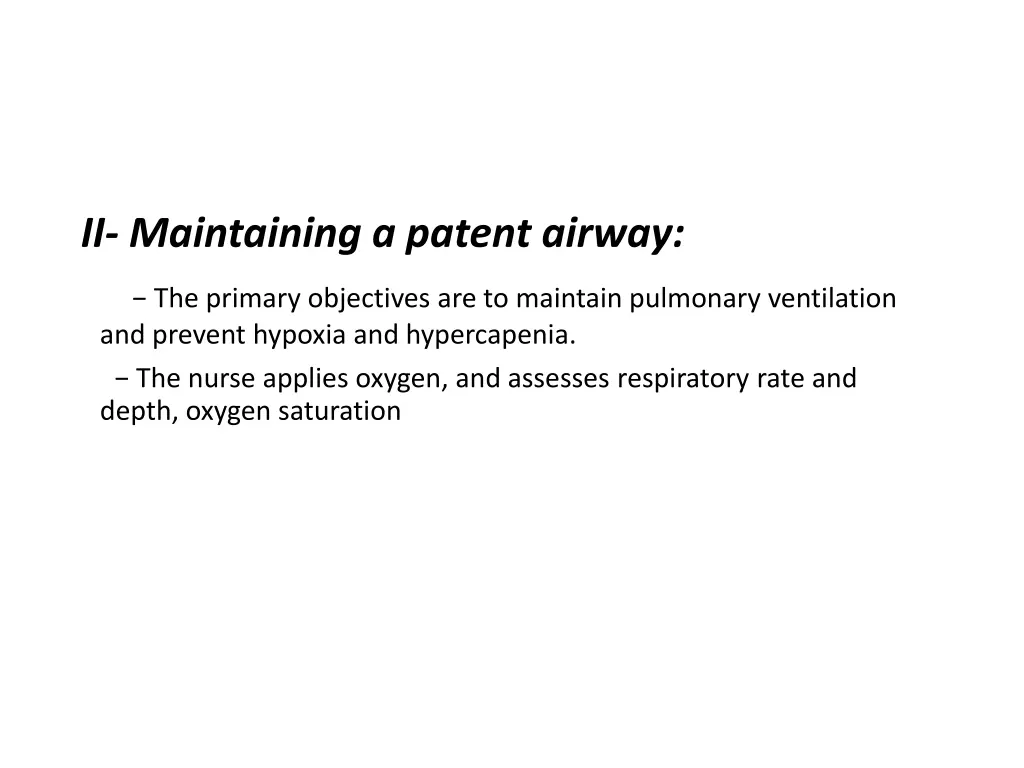 ii maintaining a patent airway