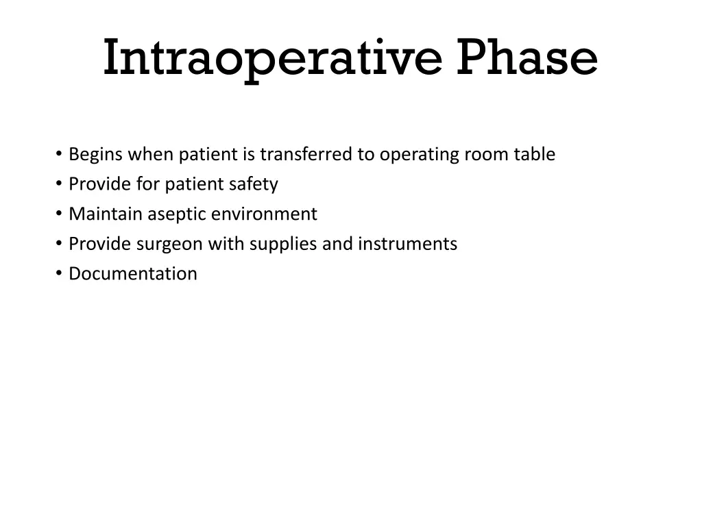 intraoperative phase