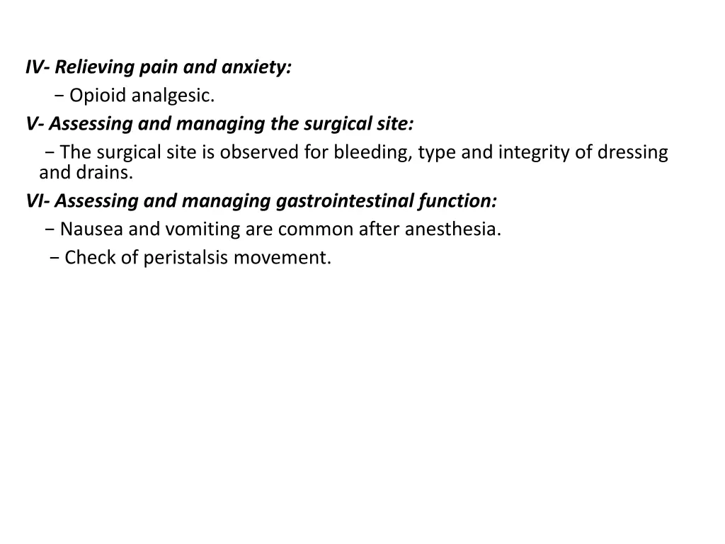 iv relieving pain and anxiety opioid analgesic