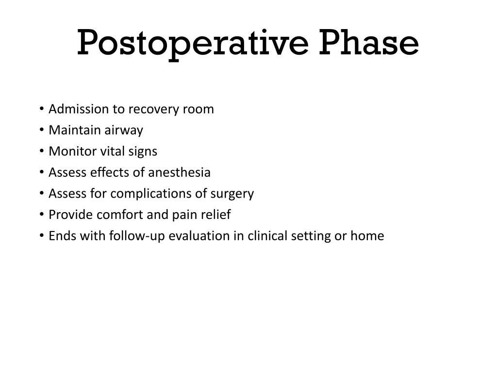 postoperative phase