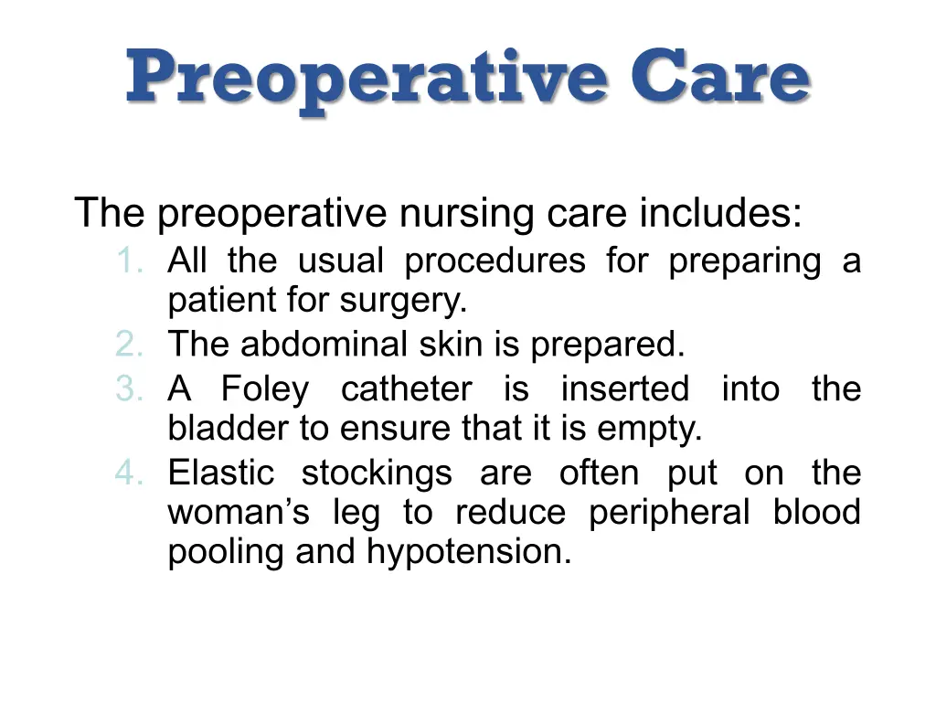 preoperative care