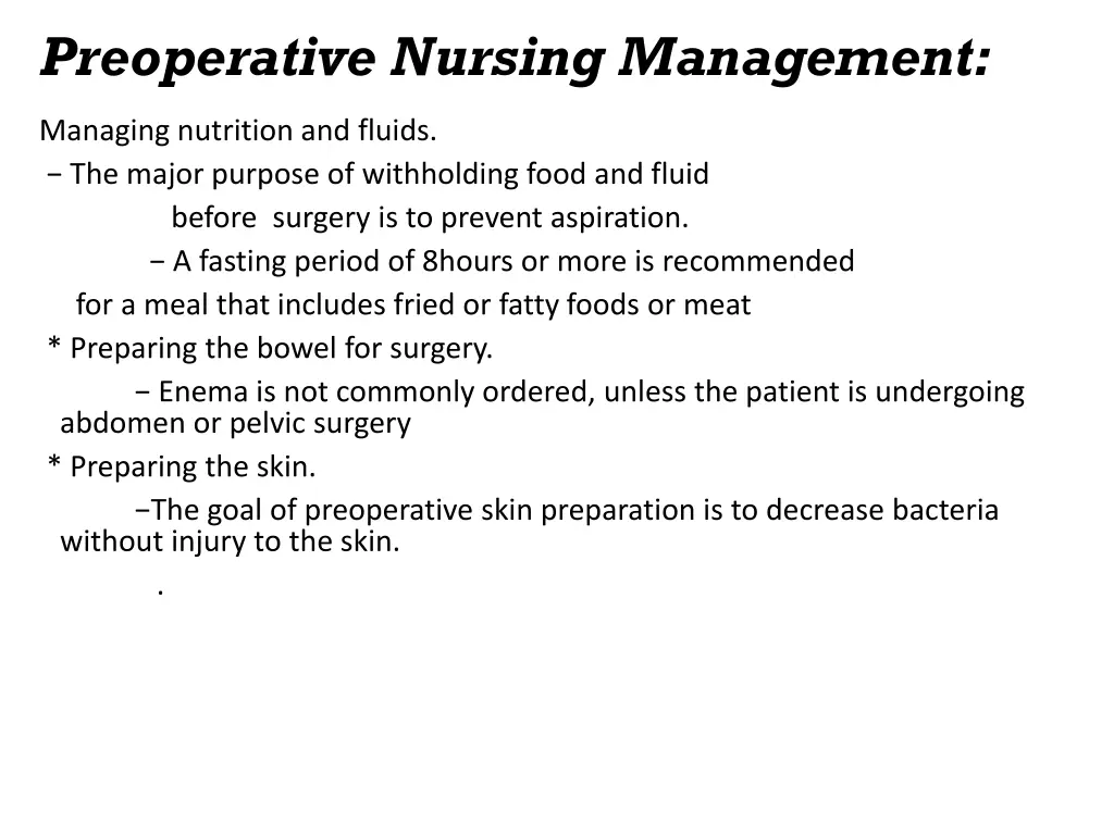preoperative nursing management 1