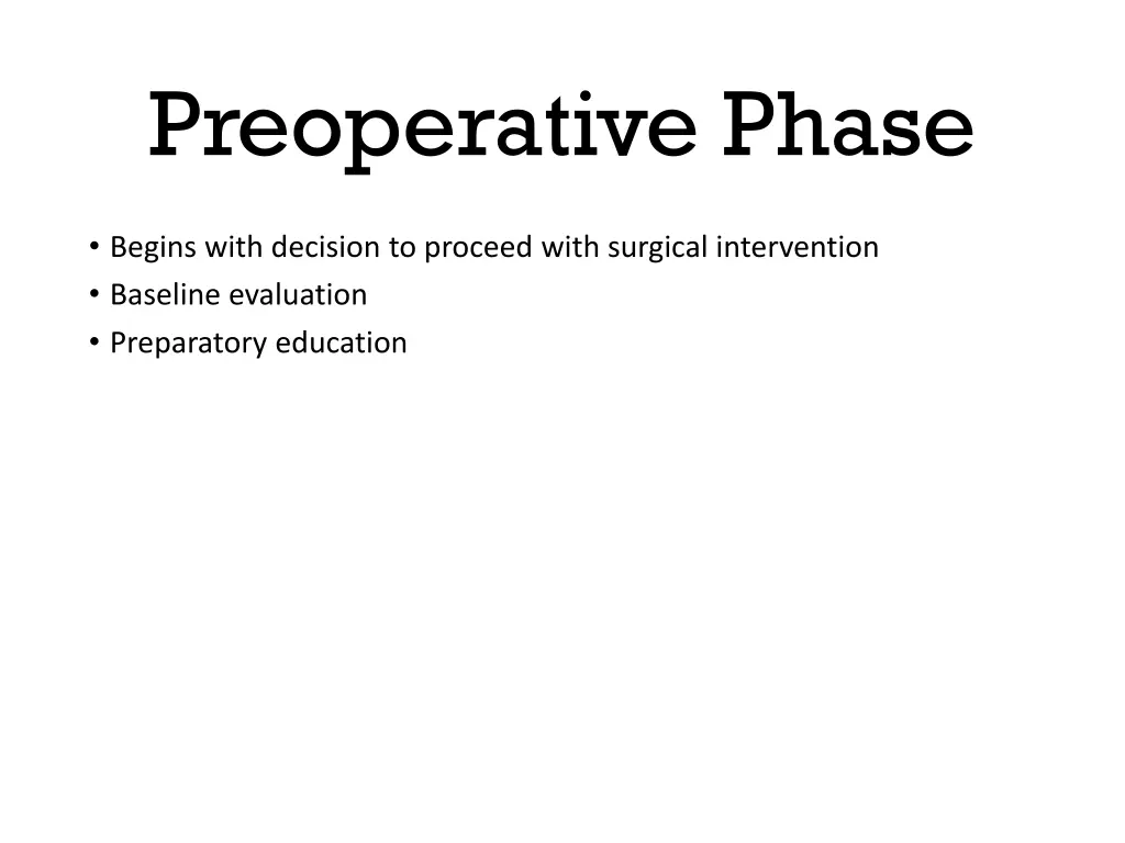 preoperative phase
