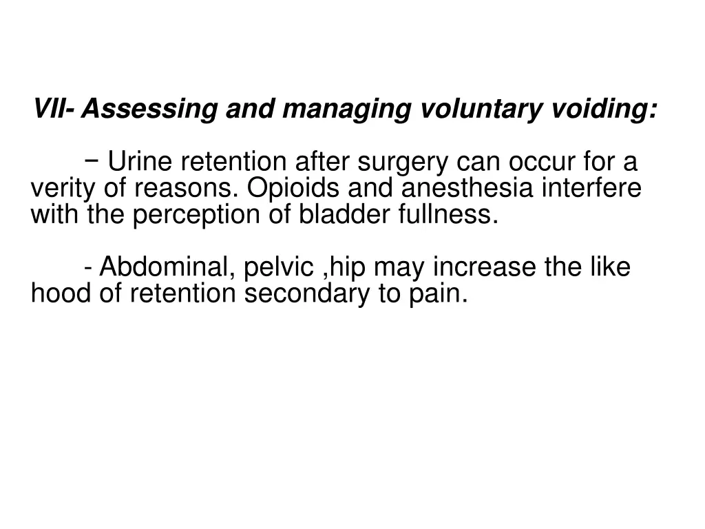 vii assessing and managing voluntary voiding