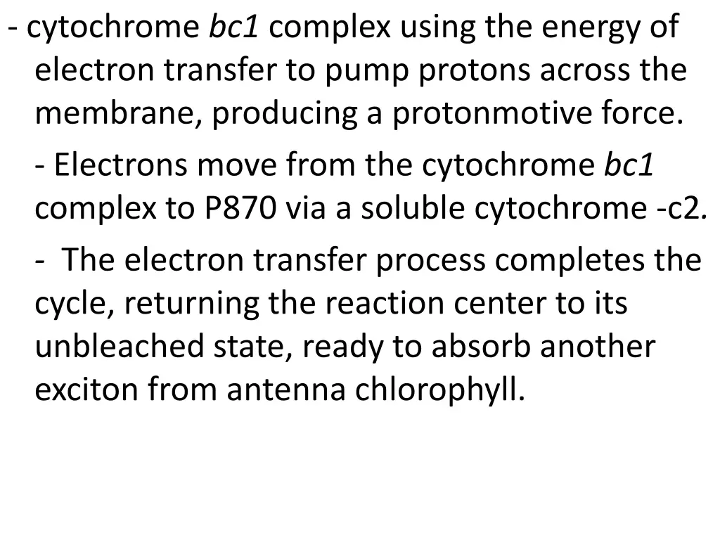 cytochrome bc1 complex using the energy