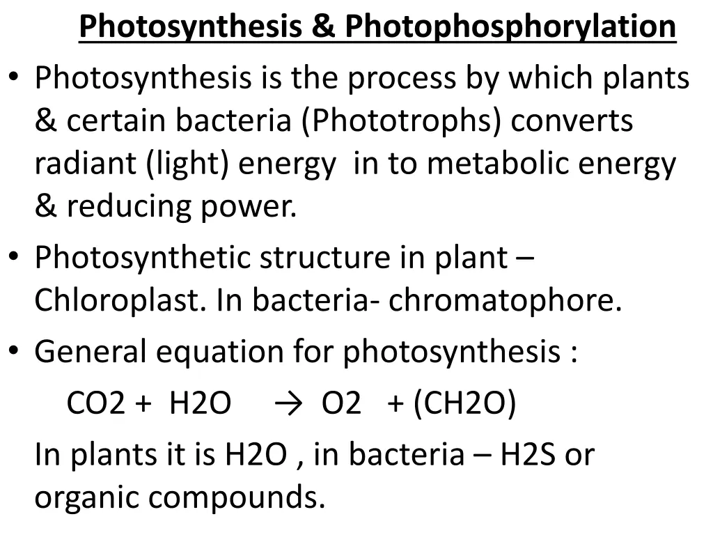 photosynthesis photophosphorylation