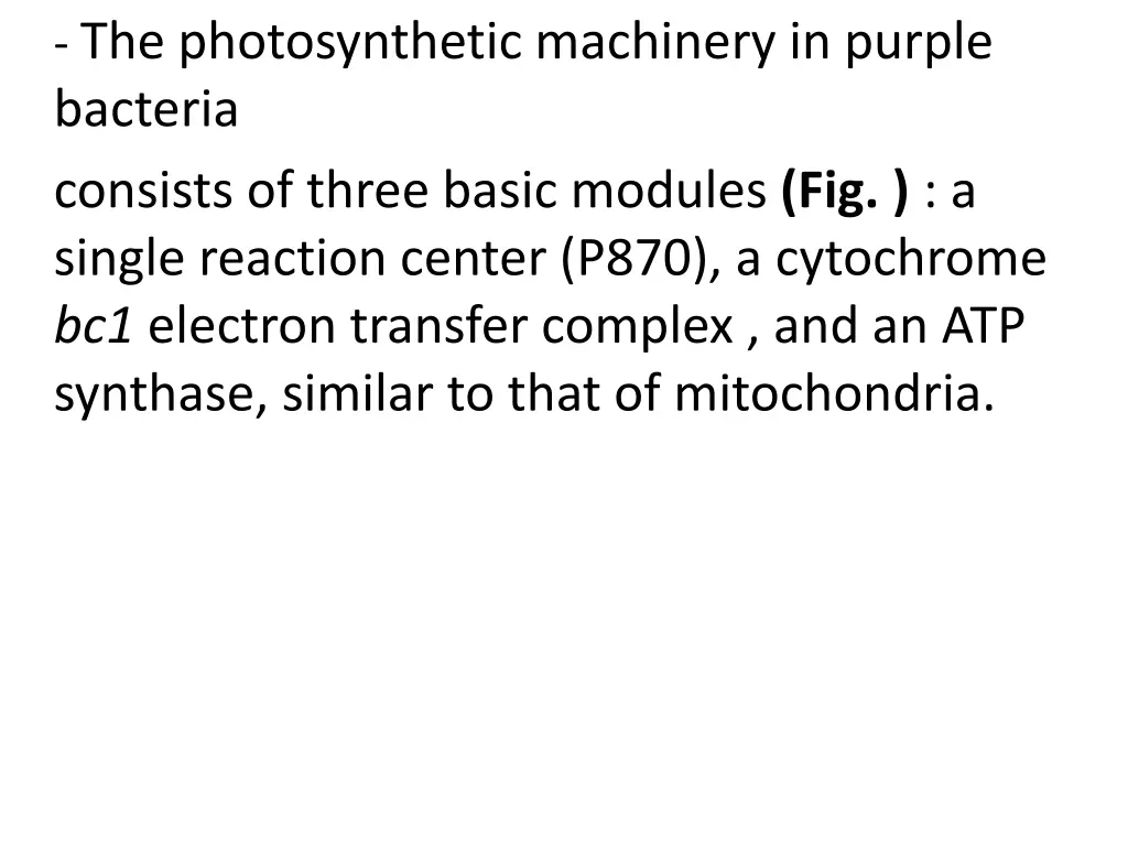 the photosynthetic machinery in purple bacteria