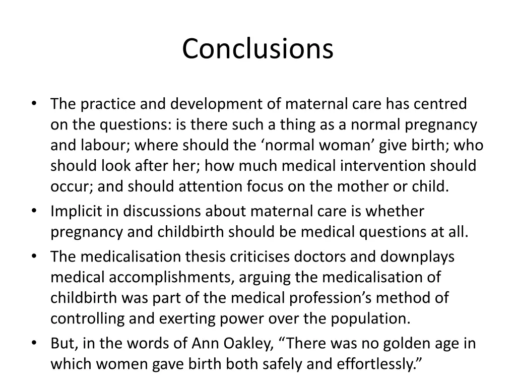 conclusions