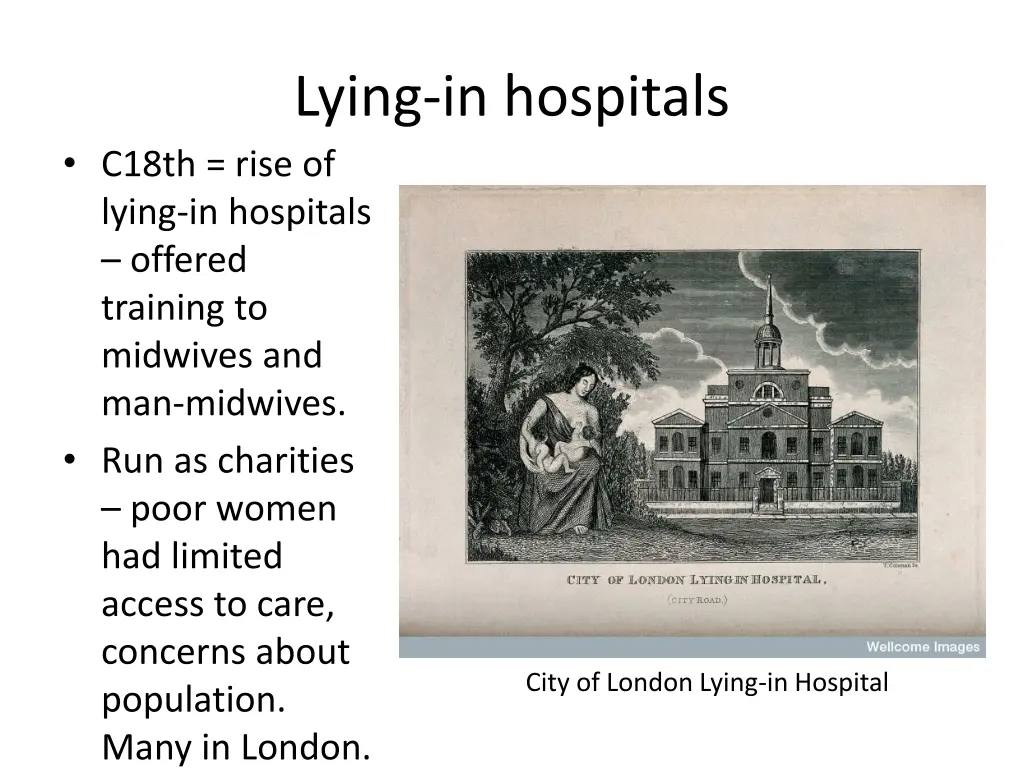 lying in hospitals