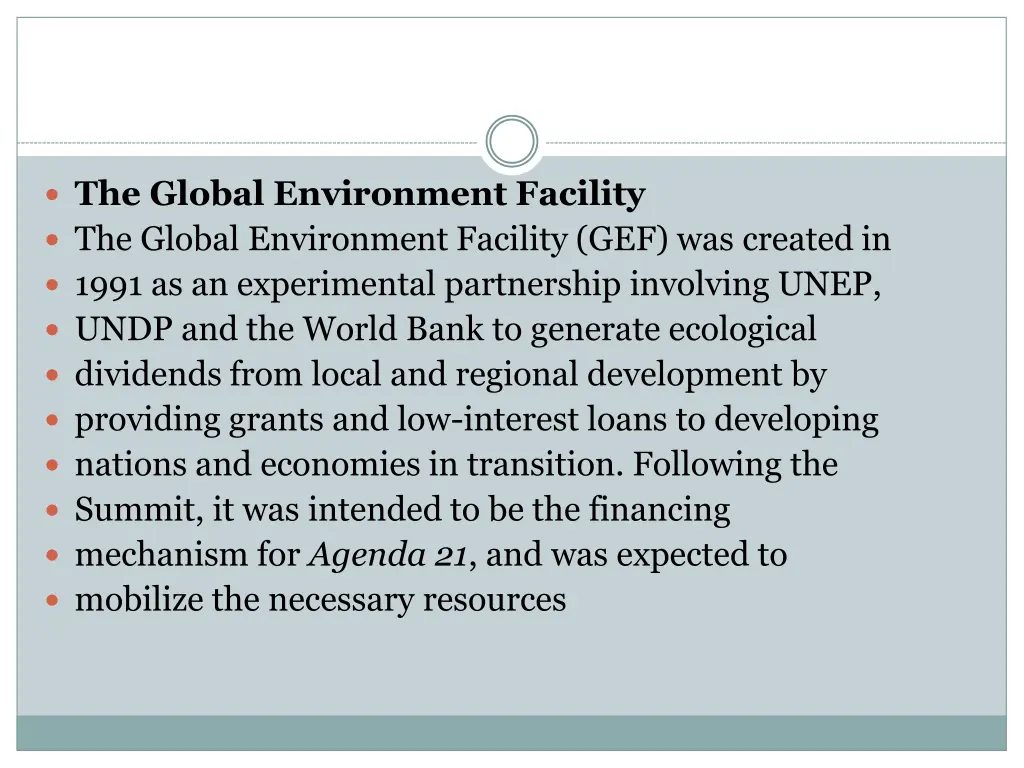 the global environment facility the global