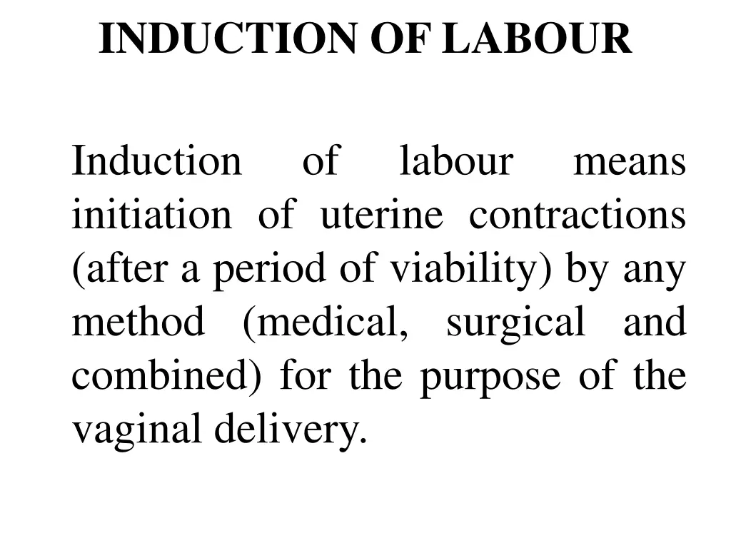 induction of labour