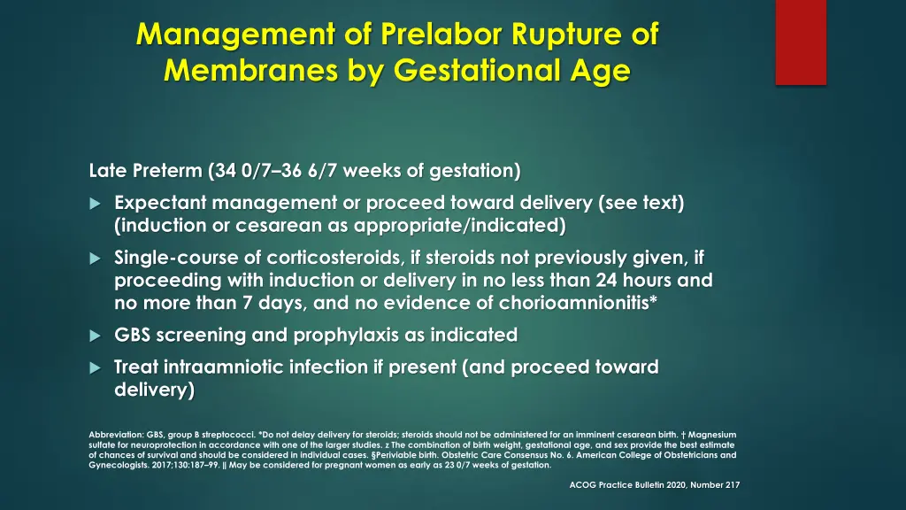 management of prelabor rupture of membranes 1