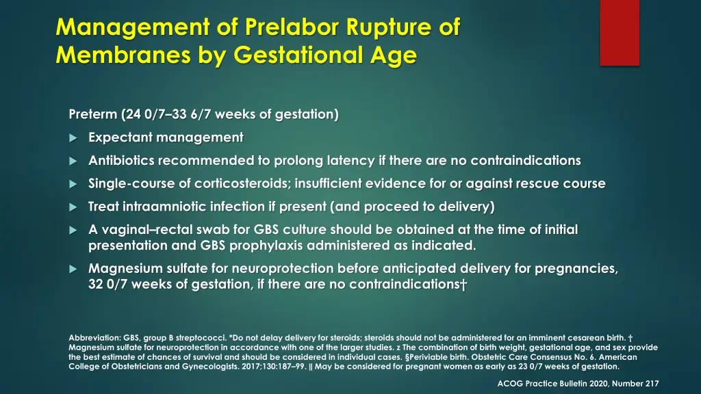 management of prelabor rupture of membranes 2