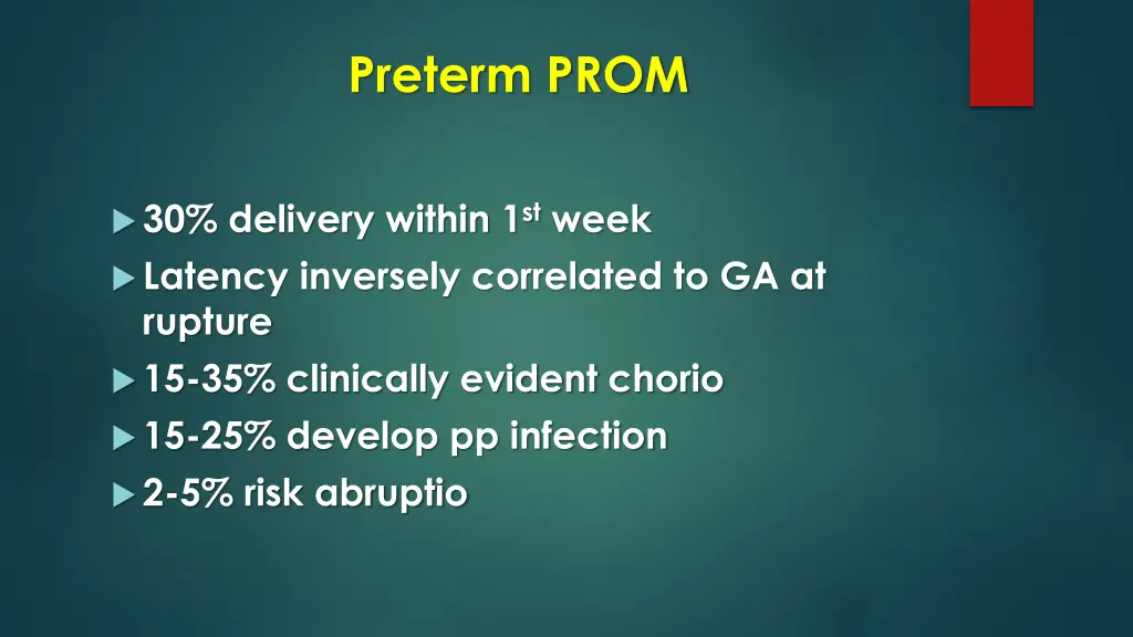preterm prom