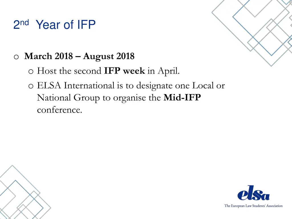 2 nd year of ifp 1