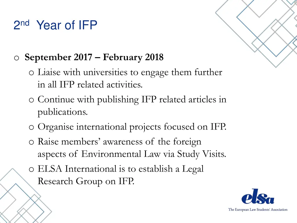 2 nd year of ifp