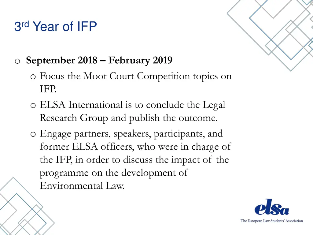 3 rd year of ifp