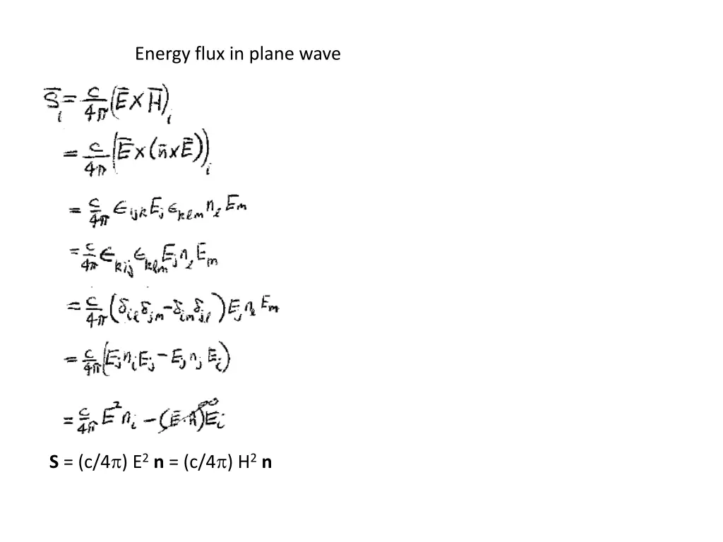 energy flux in plane wave