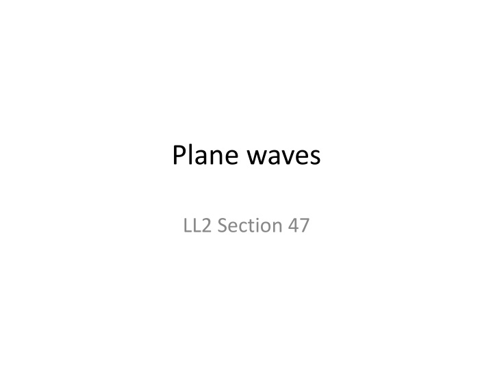 plane waves