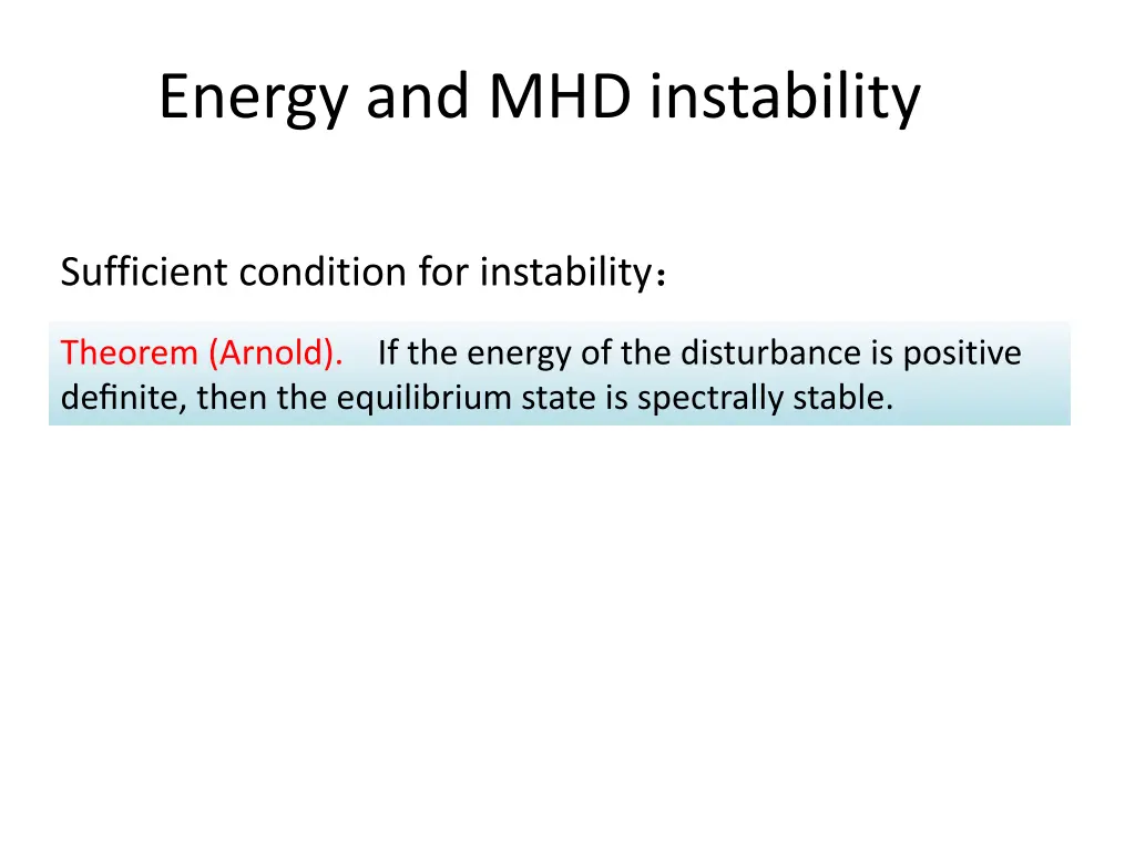 energy and mhd instability