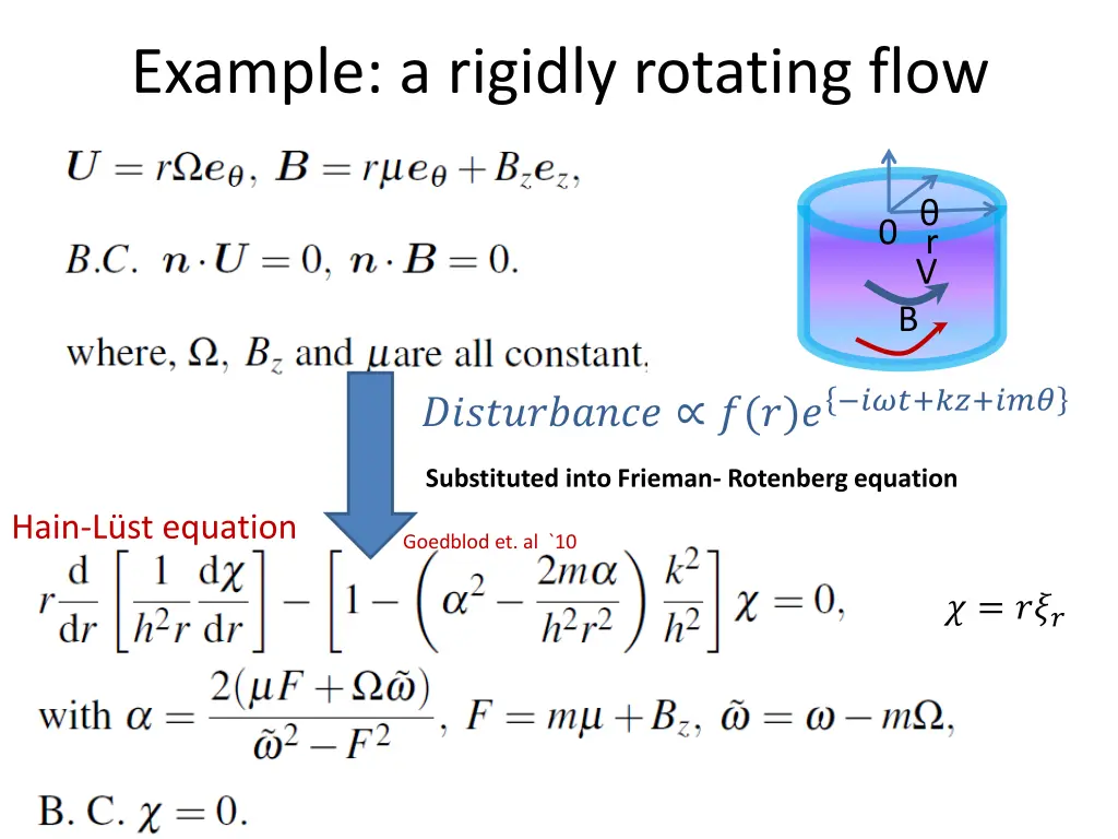 example a rigidly rotating flow