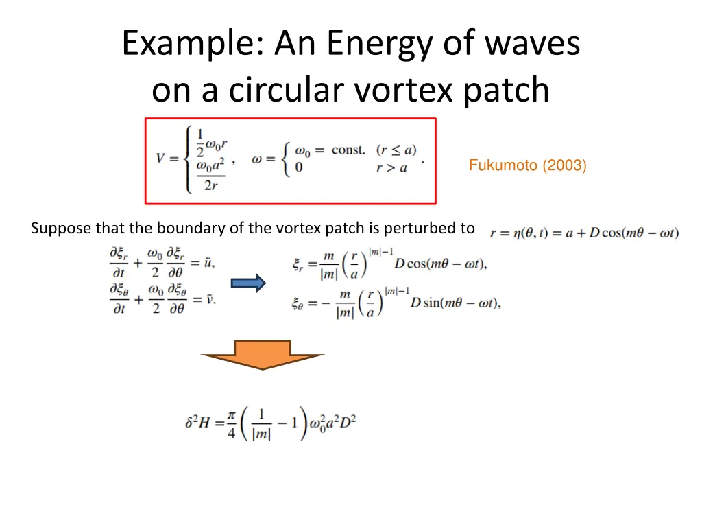 example an energy of waves on a circular vortex