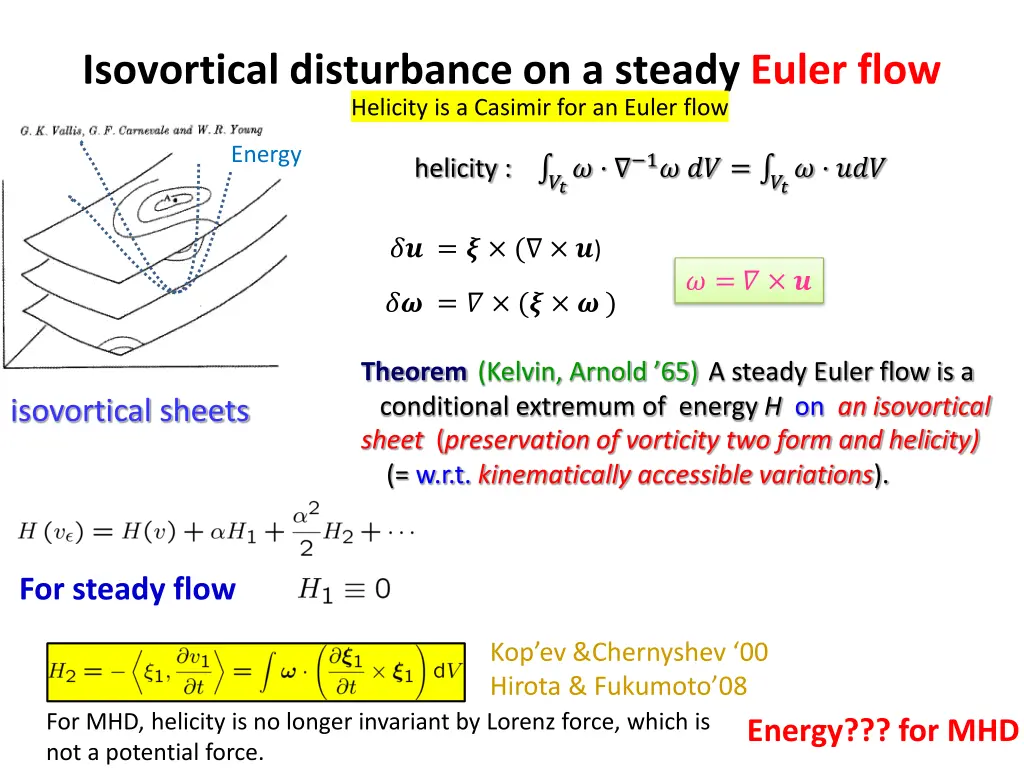 isovortical disturbance on a steady euler flow