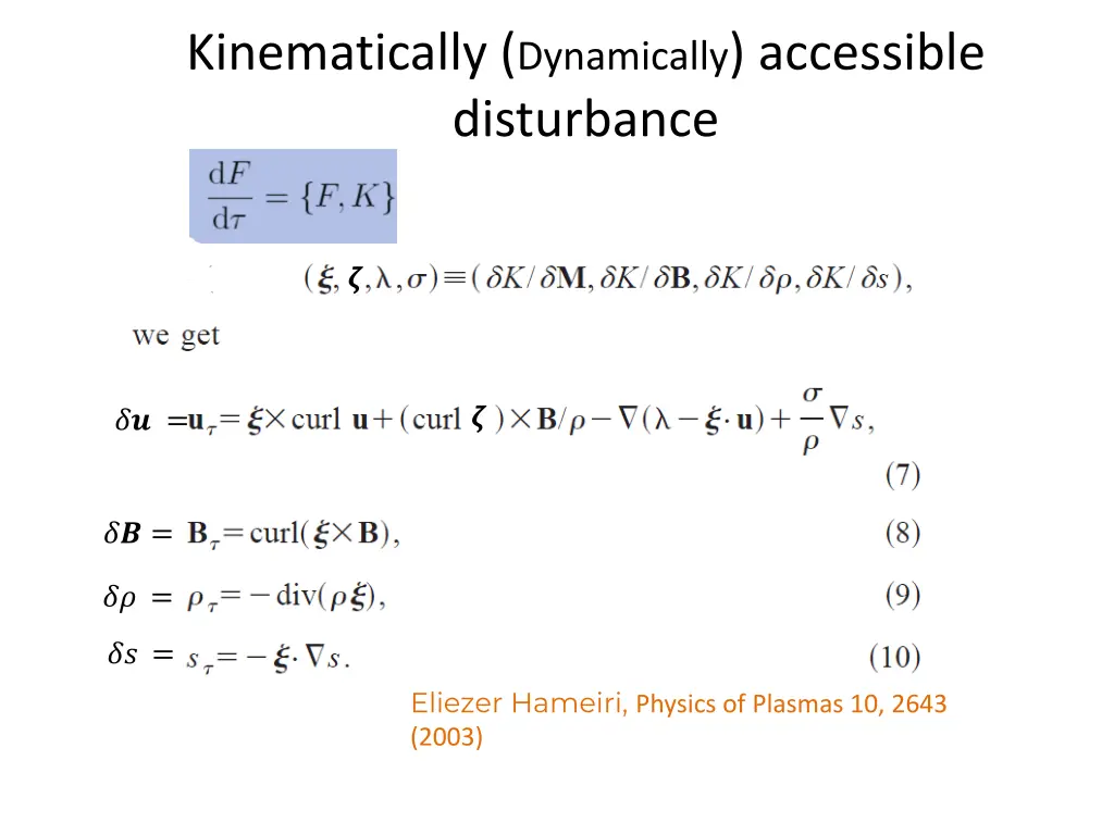 kinematically dynamically accessible disturbance 1
