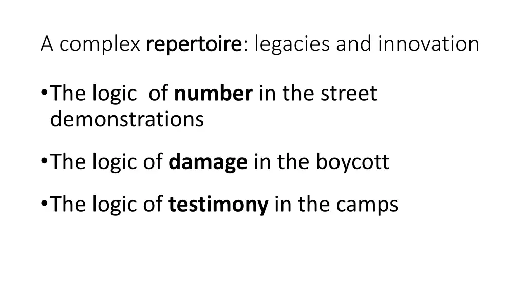 a complex repertoire