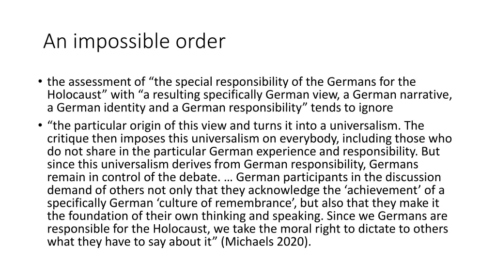 an impossible order