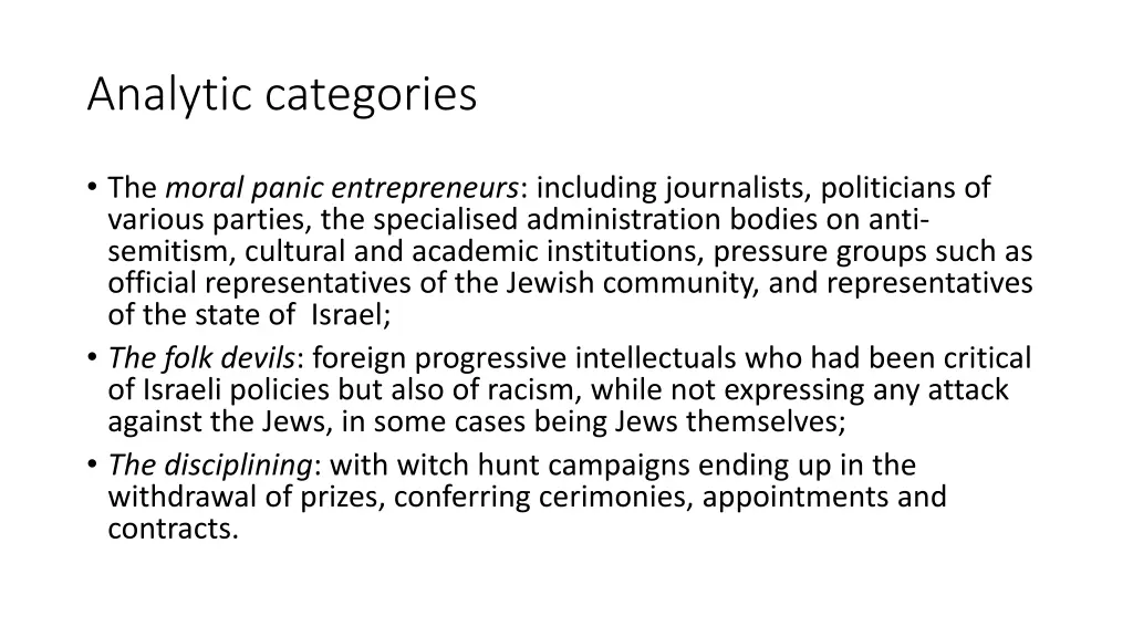 analytic categories