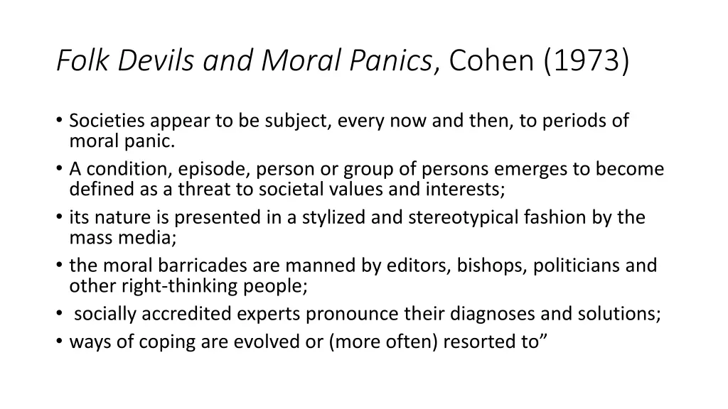 folk devils and moral panics cohen 1973