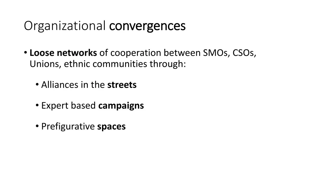 organizational convergences