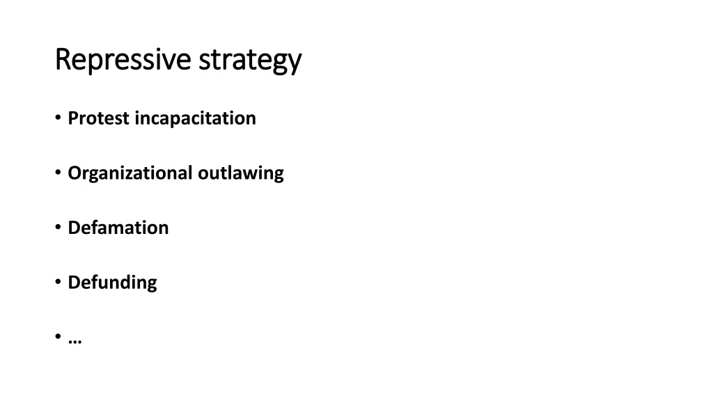 repressive strategy repressive strategy