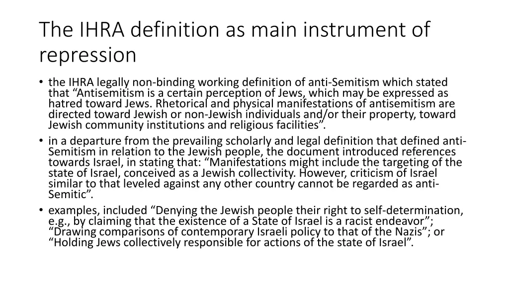 the ihra definition as main instrument