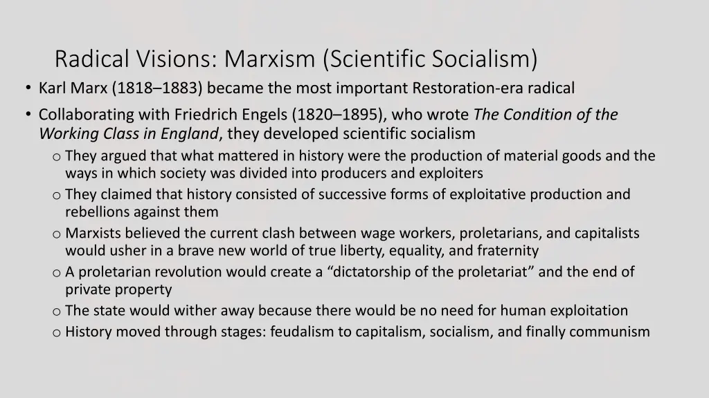 radical visions marxism scientific socialism karl