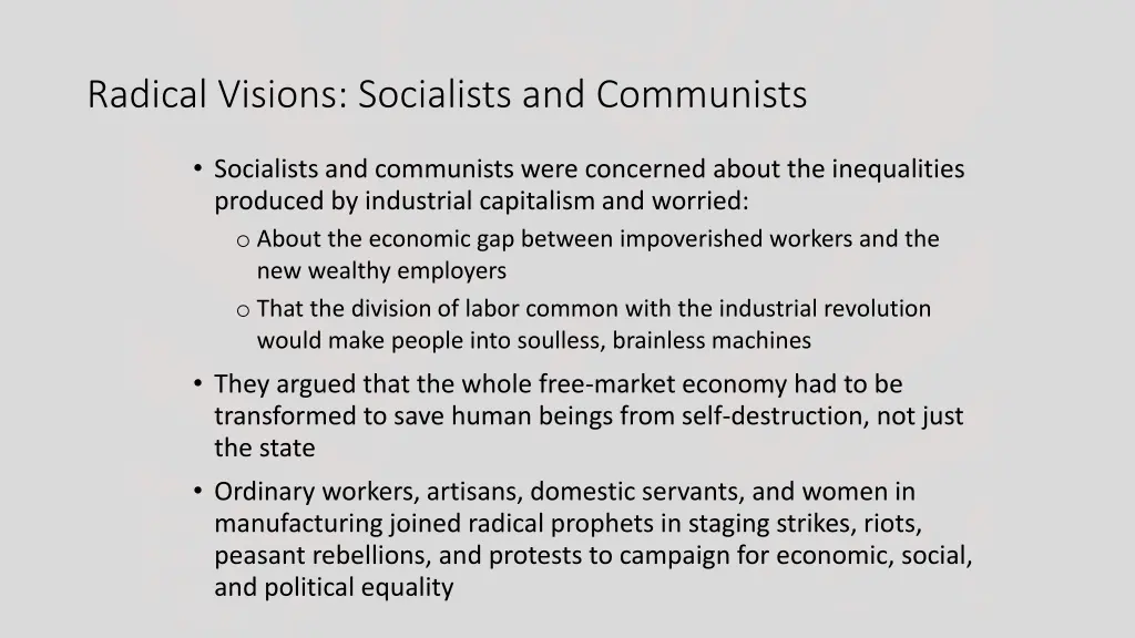 radical visions socialists and communists