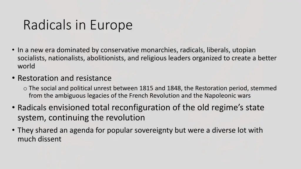 radicals in europe