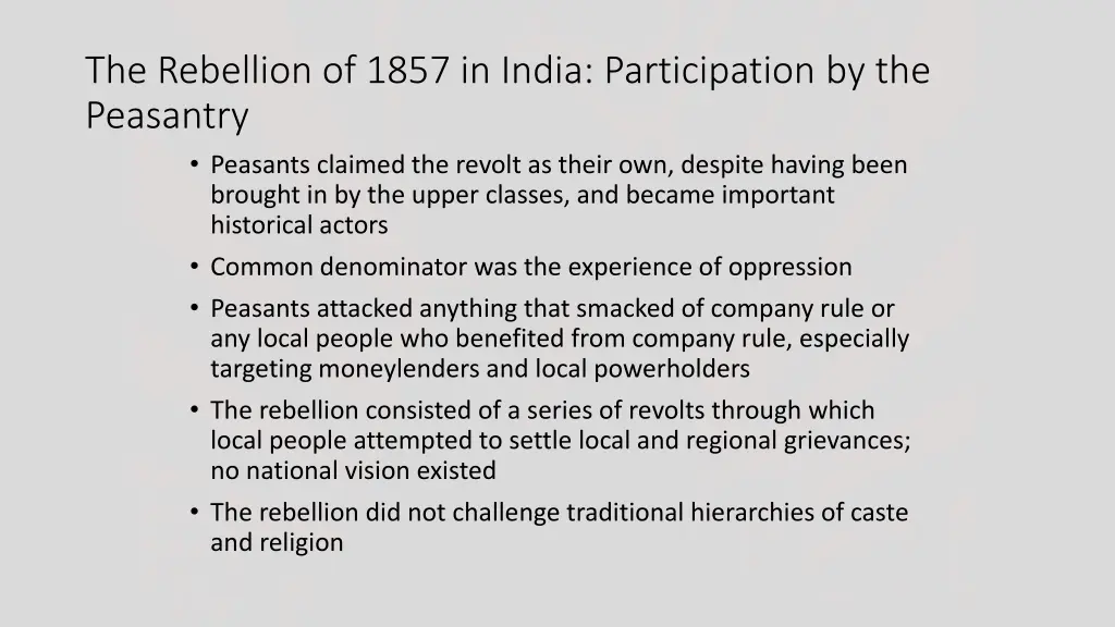 the rebellion of 1857 in india participation
