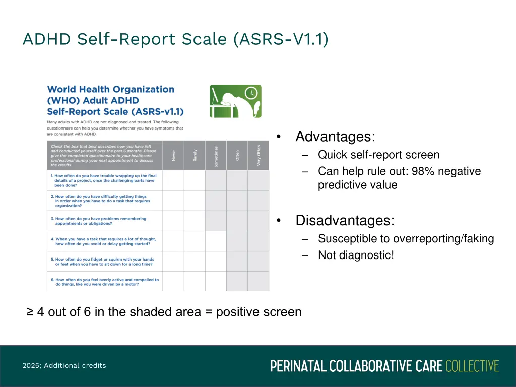 adhd self report scale asrs v1 1